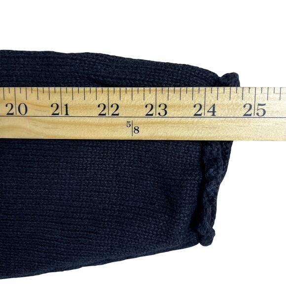 Vintage Coldwater Creek Cardigan L/XL Black Artisan Boho Knit Turquoise Buttons - Picture 12 of 14